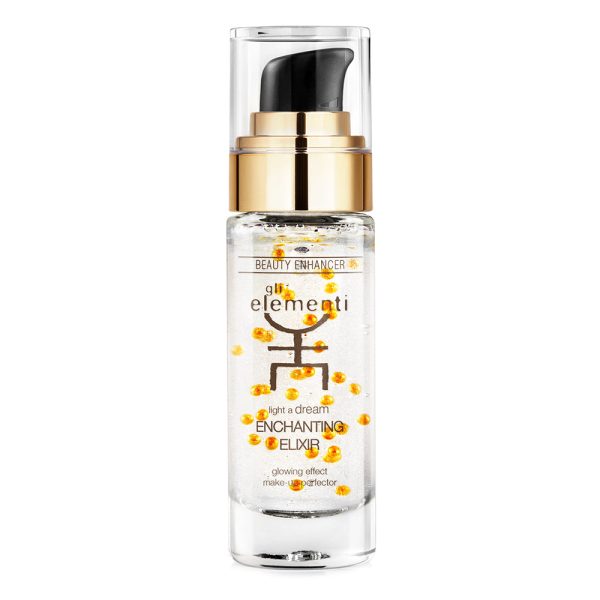 Švytėjimo veido odai suteikiantis serumas Gli Elementi „Enchanting Elixir, tinka naudoti kaip makiažo bazę, 30 ml