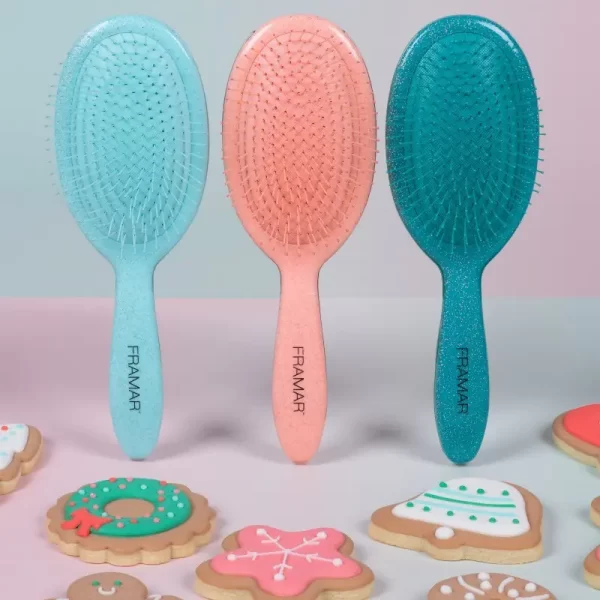 Šepetys plaukams Framar Cookie Cutter Detangle Brush Ginger (su dėžute)