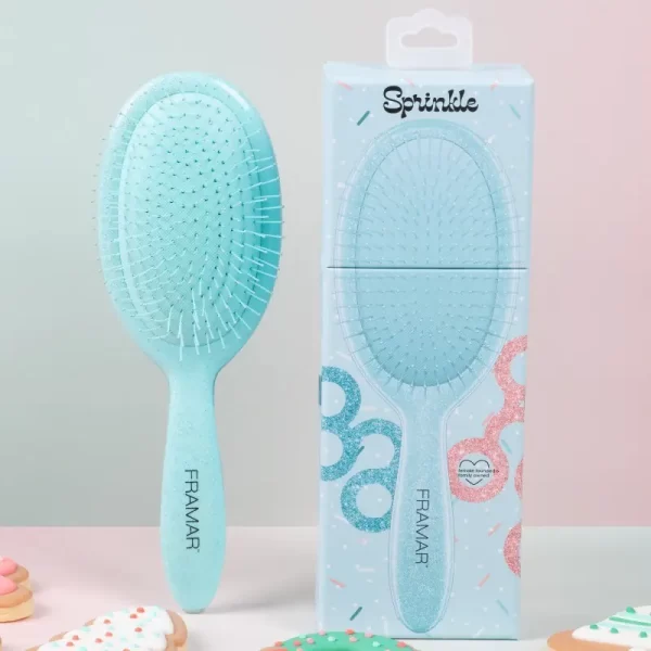 Šepetys plaukams Framar Cookie Cutter Detangle Brush Sprinkle (su dėžute)