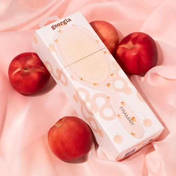 Šepetys plaukams Framar Detangle Brush Peach Please Georgia (su dėžute)