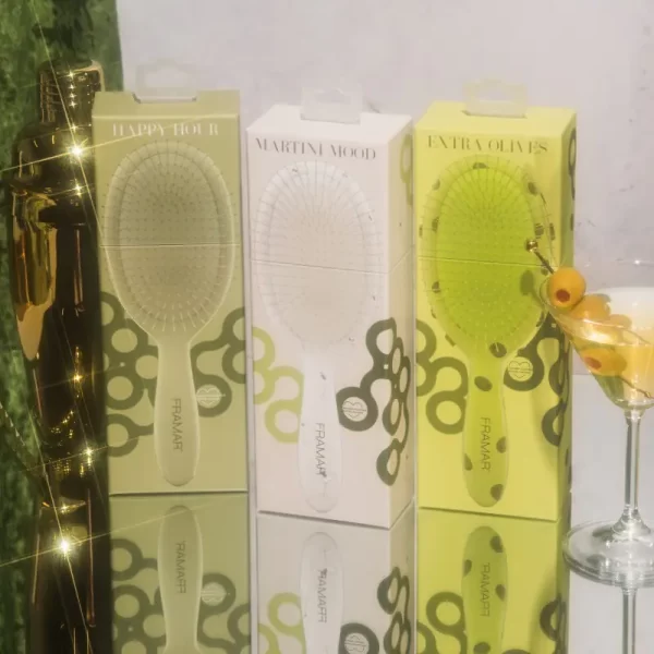 Šepetys plaukams Framar Extra Dirty Detangle Brush Extra Olives (su dėžute)